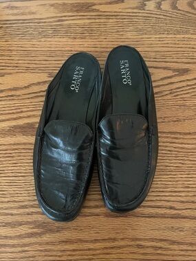 Franco Sarto Black Leather Slip-On Loafers